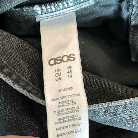 ASOS Denim Overall Dress Jean Jumper Washed Black 14 - Picture 7 of 8